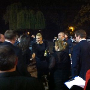 Sharon Stone au Forteca Restaurant lors du 70ème anniversaire de Lech Walesa.