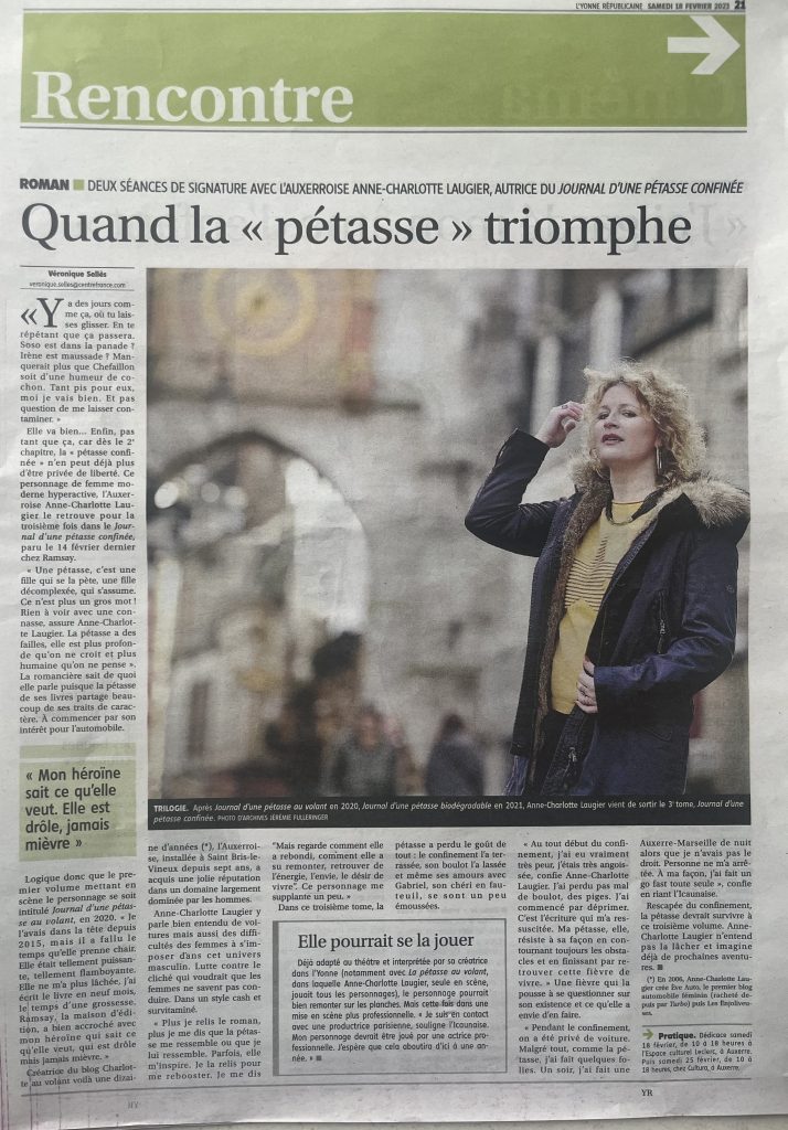 Quand la Pétasse triomphe, article Yonne Républicaine, 18 février 2023